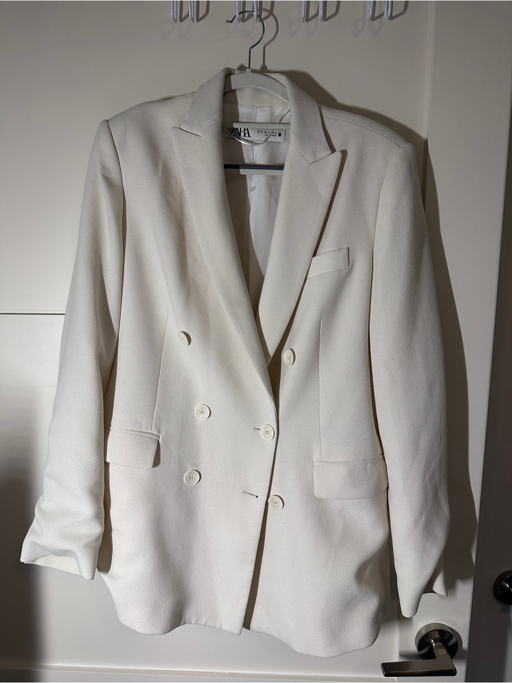 ZARA Cream Double-Breasted Women's Blazer - 2178/628/250/M
